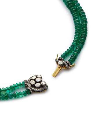 Detail View - Click To Enlarge - AISHWARYA - Diamond emerald silver gold alloy pendant necklace