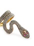 Detail View - Click To Enlarge - AISHWARYA - Diamond ruby silver gold alloy snake ring