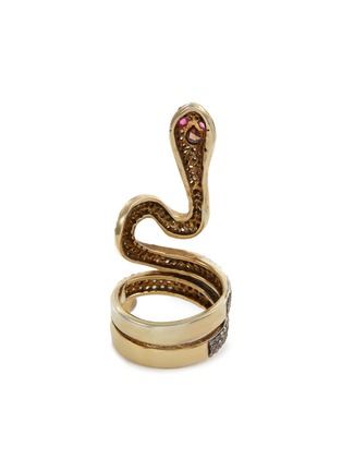  - AISHWARYA - Diamond ruby silver gold alloy snake ring