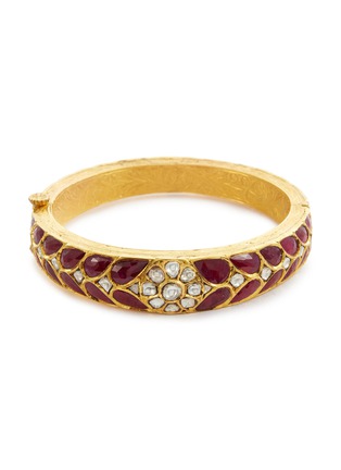 Main View - Click To Enlarge - AISHWARYA - Diamond ruby gold alloy bangle