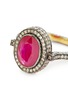 Detail View - Click To Enlarge - AISHWARYA - Diamond ruby silver gold alloy ring