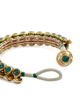 Detail View - Click To Enlarge - AISHWARYA - Diamond emerald silver gold alloy bracelet