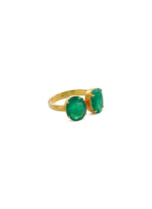 Main View - Click To Enlarge - AISHWARYA - Emerald silver gold alloy open ring