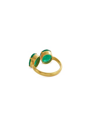  - AISHWARYA - Emerald silver gold alloy open ring