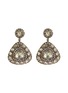 Main View - Click To Enlarge - AISHWARYA - Diamond silver gold alloy triangular drop earrings
