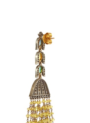 Detail View - Click To Enlarge - AISHWARYA - Diamond emerald sapphire silver gold alloy earrings