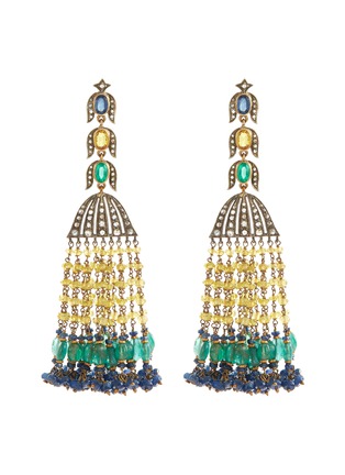 AISHWARYA | Diamond emerald sapphire silver gold alloy earrings | Women ...