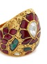 Detail View - Click To Enlarge - AISHWARYA - Diamond ruby emerald silver gold alloy floral ring