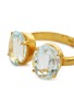 Detail View - Click To Enlarge - AISHWARYA - Aquamarine silver gold alloy open ring