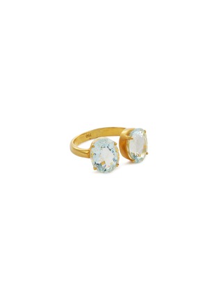 Main View - Click To Enlarge - AISHWARYA - Aquamarine silver gold alloy open ring