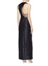 Back View - Click To Enlarge - GALVAN LONDON - 'Crescent' tulle panel cutout back sequin dress