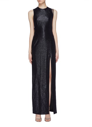 Main View - Click To Enlarge - GALVAN LONDON - 'Crescent' tulle panel cutout back sequin dress
