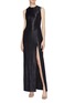 Figure View - Click To Enlarge - GALVAN LONDON - 'Crescent' tulle panel cutout back sequin dress