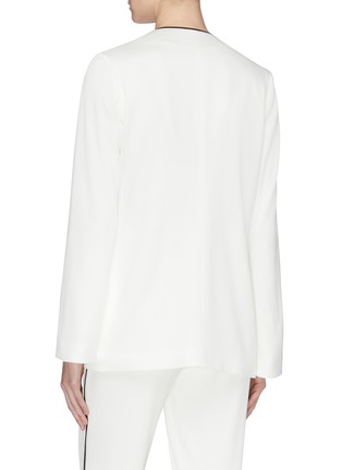 Back View - Click To Enlarge - GALVAN LONDON - 'Bianca' contrast piping knot front crepe jacket