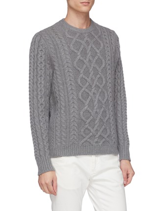 Detail View - Click To Enlarge - DREYDEN - 'Claridge' cashmere cable knit unisex sweater