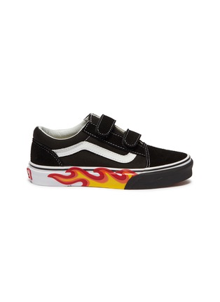 Main View - Click To Enlarge - VANS - 'Old Skool' flame print outsole canvas kids sneakers