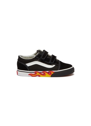 Main View - Click To Enlarge - VANS - 'Old Skool' flame print outsole canvas toddler sneakers