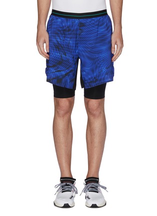 Main View - Click To Enlarge - ADIDAS BY WHITE MOUNTAINEERING - 'Terrex' layered abstract print shorts