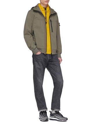 Figure View - Click To Enlarge - STONE ISLAND - Hooded Soft Shell-R jacket