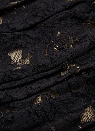 Detail View - Click To Enlarge - REBECCA VALLANCE - 'Betty' tie shoulder ruched Chantilly lace mermaid dress