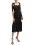 Figure View - Click To Enlarge - REBECCA VALLANCE - 'Betty' tie shoulder ruched Chantilly lace mermaid dress