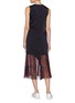 Back View - Click To Enlarge - ANNA BEAM - Asymmetric drape graphic print mesh hem dress