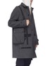 Detail View - Click To Enlarge - KOLOR - x PORTER detachable pouch wool melton coat