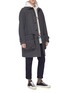 Figure View - Click To Enlarge - KOLOR - x PORTER detachable pouch wool melton coat