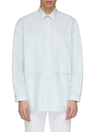 Main View - Click To Enlarge - E. TAUTZ - 'Lineman' patch pocket oversized boxy Oxford shirt