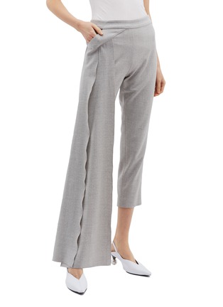 Main View - Click To Enlarge - HELLESSY - 'Reflection' stripe outseam drape panel cropped pants