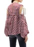 Back View - Click To Enlarge - HELLESSY - 'Bay' tie cold shoulder balloon sleeve houndstooth top