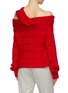Back View - Click To Enlarge - HELLESSY - 'Melody' faux pearl sleeve cable knit off-shoulder sweater