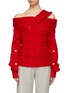 Main View - Click To Enlarge - HELLESSY - 'Melody' faux pearl sleeve cable knit off-shoulder sweater