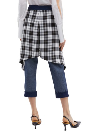Back View - Click To Enlarge - HELLESSY - 'Sentry' check plaid waist panel cropped jeans