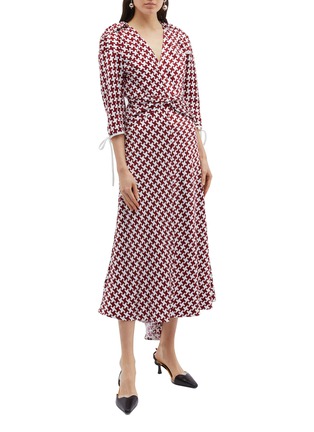 Figure View - Click To Enlarge - HELLESSY - 'October' twist front houndstooth dress