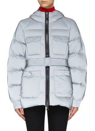 Main View - Click To Enlarge - IENKI IENKI - 'Berlin' belted patch pocket hooded down puffer jacket