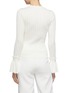 Back View - Click To Enlarge - SIMKHAI - Bell cuff scalloped perforated rib knit sweater