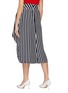 Back View - Click To Enlarge - SIMKHAI - Ring knot stripe ruched drape skirt
