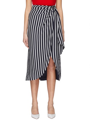 Main View - Click To Enlarge - SIMKHAI - Ring knot stripe ruched drape skirt