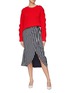 Figure View - Click To Enlarge - SIMKHAI - Ring knot stripe ruched drape skirt