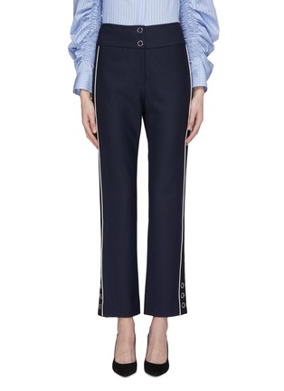 Main View - Click To Enlarge - SIMKHAI - Snap button cuff stripe outseam pants
