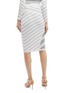Back View - Click To Enlarge - SIMKHAI - Asymmetric stripe scalloped rib knit mock wrap skirt