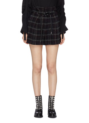 Main View - Click To Enlarge - 3.1 PHILLIP LIM - 'Origami' belted check tweed shorts