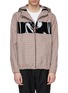 Main View - Click To Enlarge - HELMUT LANG - Hooded coated panel check plaid jacket