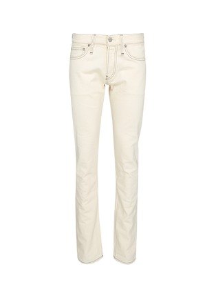 Main View - Click To Enlarge - HELMUT LANG - 'Masc Lo Drainpipe' contrast topstitching slim fit jeans