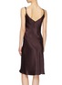 Back View - Click To Enlarge - COLLINA STRADA - Piercing satin slip dress