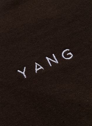  - COLLINA STRADA - 'Ying Yang' slogan embroidered sash cuff hoodie