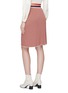 Back View - Click To Enlarge - VICTORIA, VICTORIA BECKHAM - Belted pleated stripe knit skirt