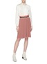 Figure View - Click To Enlarge - VICTORIA, VICTORIA BECKHAM - Belted pleated stripe knit skirt