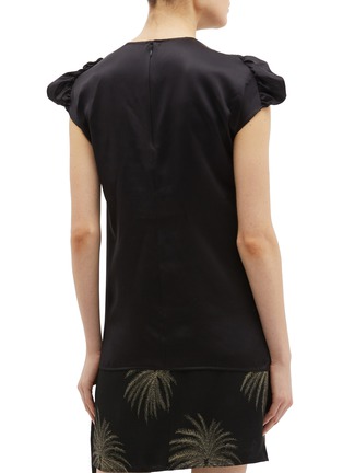 Back View - Click To Enlarge - VICTORIA, VICTORIA BECKHAM - Ruffle yoke silk satin sleeveless top